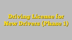 Driving License for New Drivers (Phase 1)