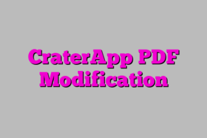 CraterApp PDF Modification
