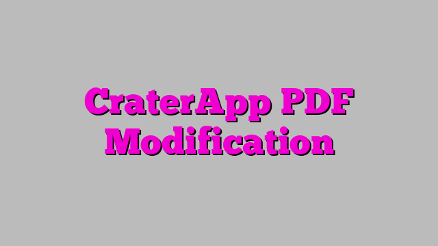 CraterApp PDF Modification